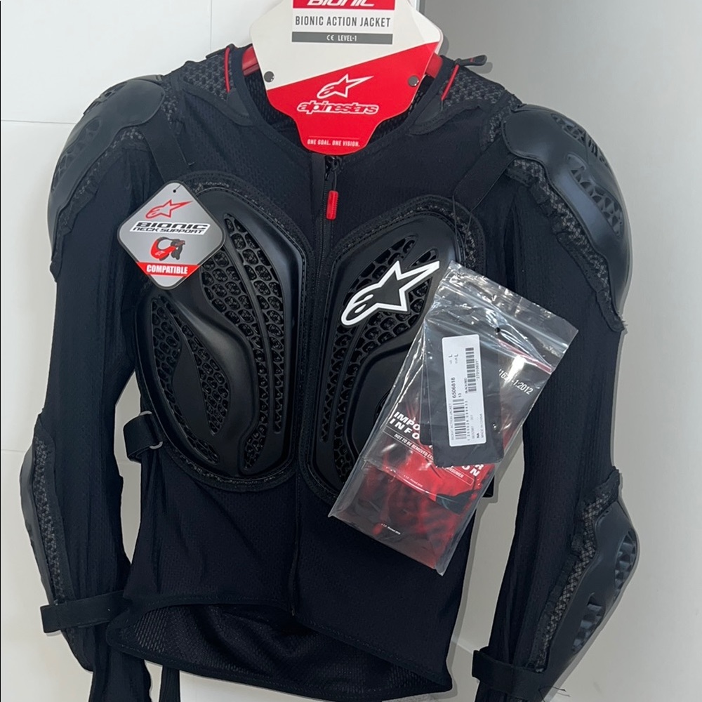 Riding Alpinestars Jacket Black and Red Protective Gear